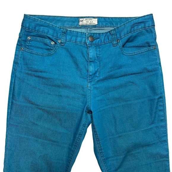 Free People Turquoise Straight Leg Jeans 28 - Picture 2 of 8